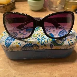Brighton Black Frame with Purple Tint Sunglasses Purple Tint Small Black Square Frame Swift Men Women  main image 3